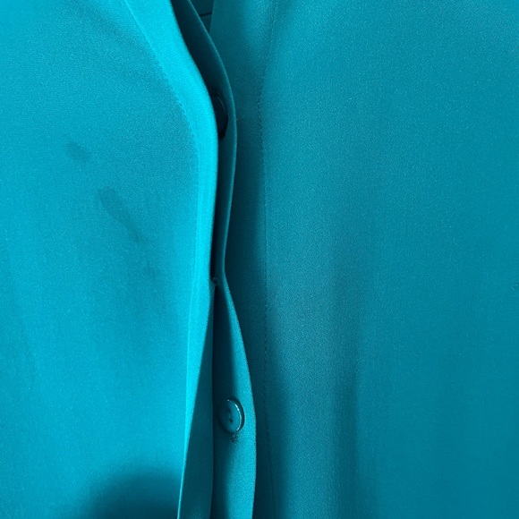 Theory green silk sleeveless blouse: size M - Picture 4 of 7